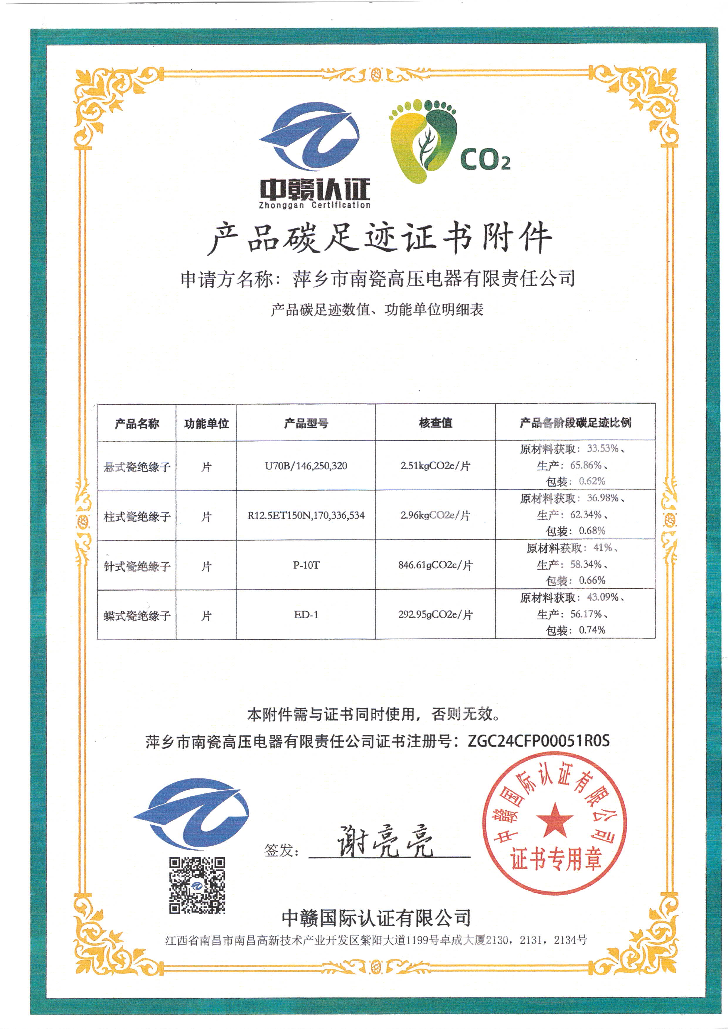 產(chǎn)品碳足跡證書(shū)